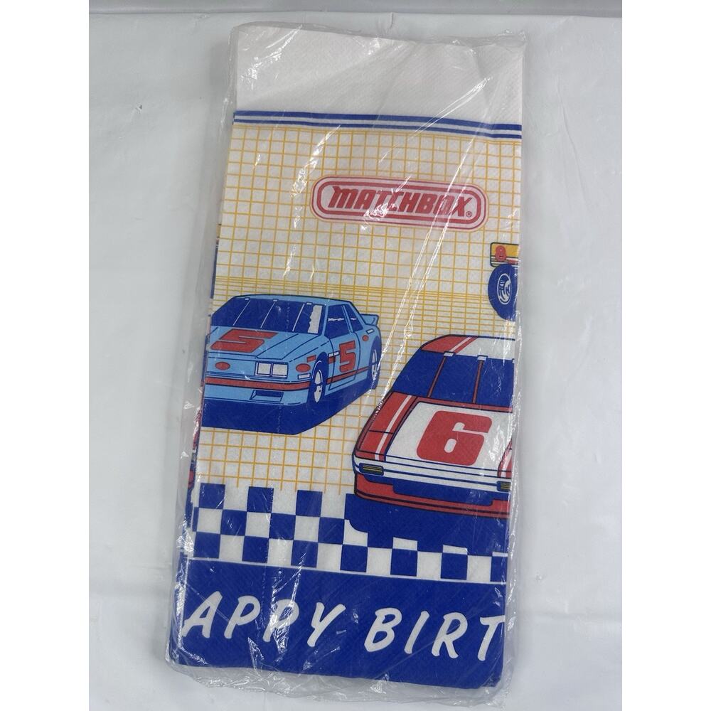 Matchbox Decorative Table Cover Paper 1980s Party Birthday Nostalgia Cars Racing